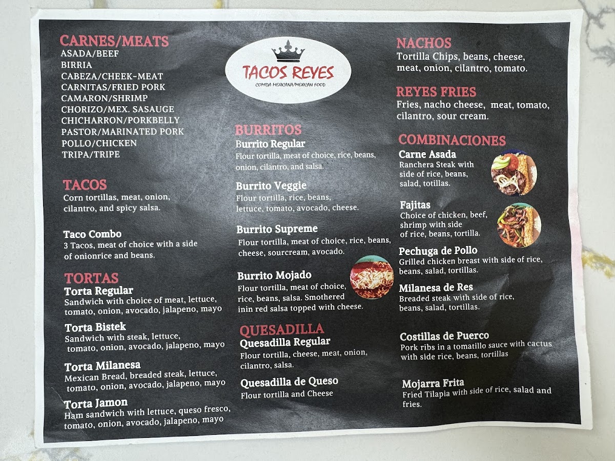 Tacos Reyes Menu - Image 1